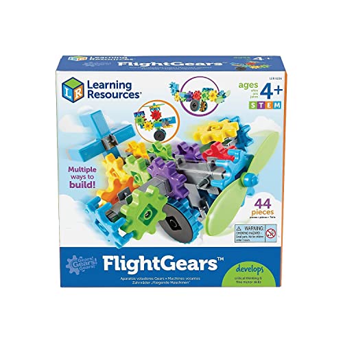 Learning Resources Gears! Gears! Gears! Flight Gears - 44 Pieces, Ages 4+, STEM Activities, Fine Motor Skills, Toddler Exp...