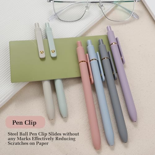 FIOVER Gel Pens, 6pcs 0.7mm Fine Point Black Ink, Smooth Writing Pens for Journaling, Nurse Aesthetic Cute Office School S...
