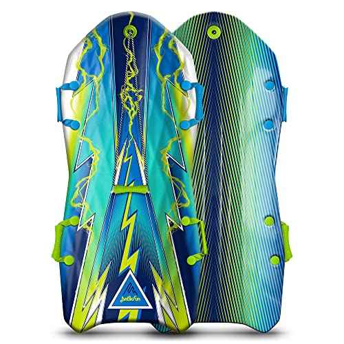 Artikfun Premium Recreational Winter Foam Snow Sled 2-Pack | Tow Rope and Handles | Sized for Youth and Adults | Contoured Deck Design | 50in-127cm Design Length |