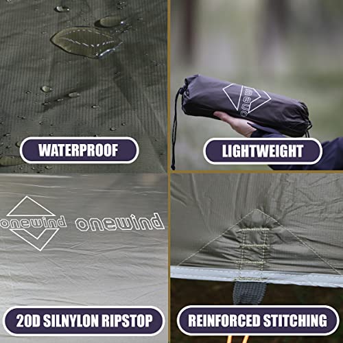 onewind 10×10 ft Camping Tarp, Multifunctional Awning Ultralight Waterproof Survival Tent Tarp Lightweight Hammock Rainfly...