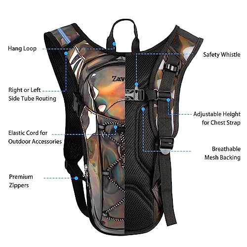 Reflective Hydration Backpack, Hydration Pack - Water Backpack with 2L Hydration Bladder, Essential for Festivals - Rave H...