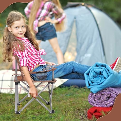 XMT Kids Folding Chair with Cup Holder - Portable Lightweight Outdoor & Indoor Chair for Children Ages 3-9, Anti-Slip Bas...