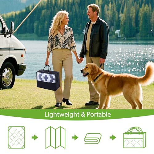 Smiry Waterproof Outdoor Rug 4x6 ft, Reversible Plastic Straw Patio Camping Rugs, Outdoor Indoor RV Mat Carpet for Patio, ...