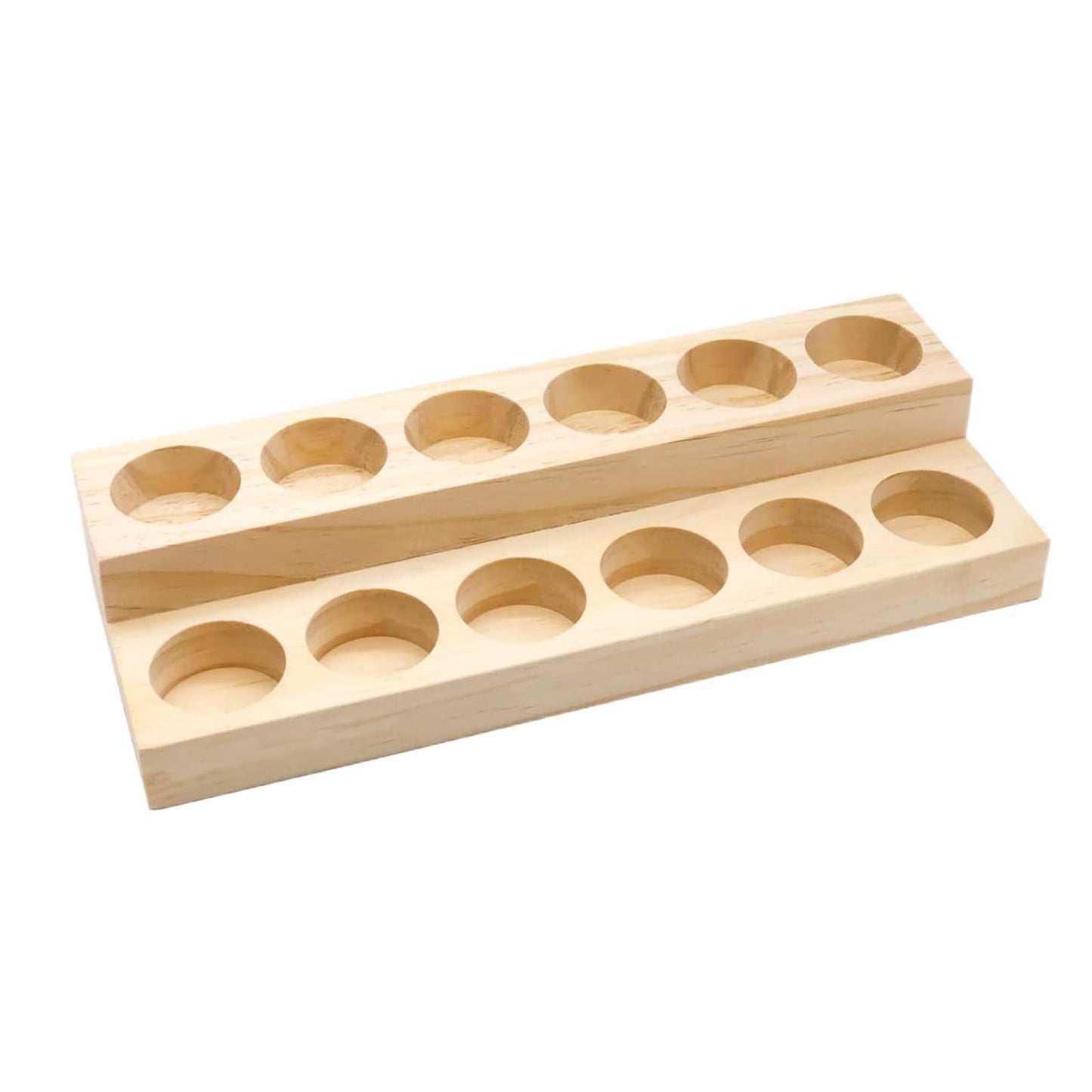 LONG TAO Essential Oil Display Stand Solid Wood Essential Oil Holder with 2 Tier Display Organizer Essential Oils Box Organizer