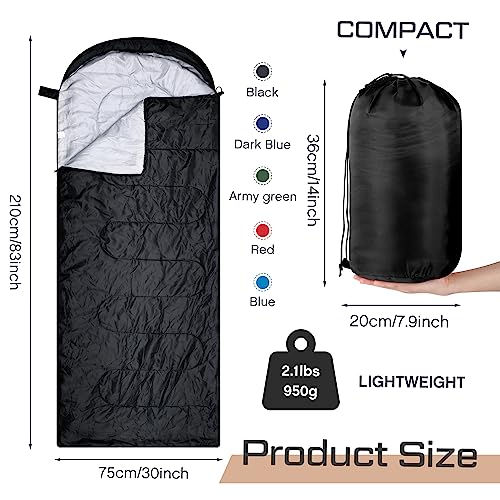 Tranqun 10 Pcs Sleeping Bags Bulk for Adults Sleeping Bag Liner Cold Weather 4 Seasons Camping Gear Equipment Lightweight ...