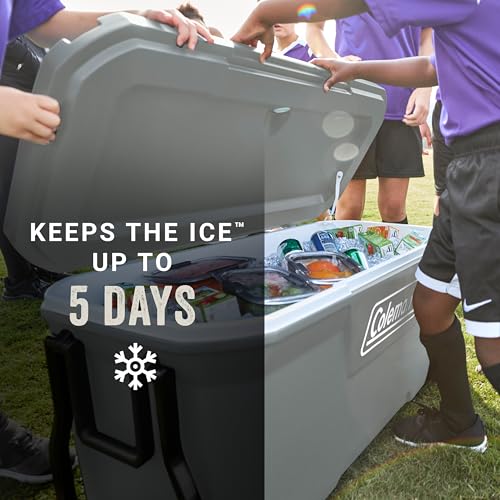 Coleman Classic Series Insulated Portable Rolling Cooler with Wheels, Leak-Resistant Outdoor Hard Cooler Keeps Ice up to 5...