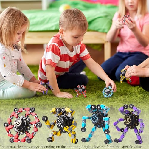 Transformable Fidget Spinners Toys 4 Pcs for Kids and Adults Stress Relief Sensory Toys for Boys and Girls Age 8-13 Finger...