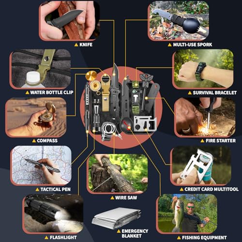 ASTNES Gifts for Men Him Dad, Survival Kits and Equipment 14 Pcs, Christmas Stocking Stuffers, Anniversary Birthday Gifts ...