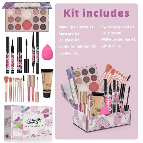 Makeup Kit for Women Teen Girls Full Kit Makeup Sets for Teens Eyeshadow Makeup Gift Set fo Women Teenagers Christmas Make...