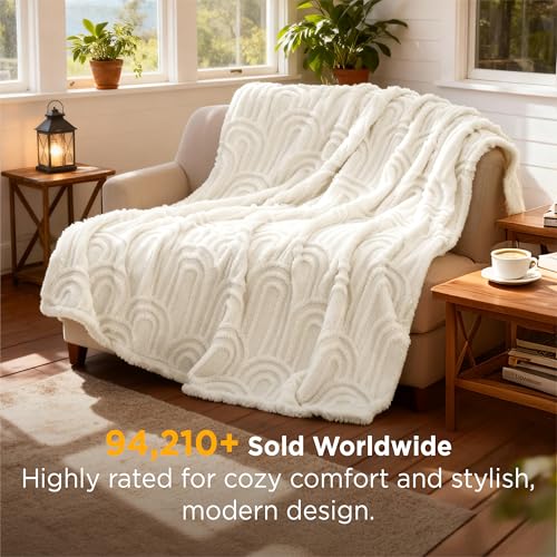 Bedsure GentleSoft Throw Blanket for Couch - Soft Cozy Cute Blankets for Women, Fuzzy Fleece Throw Gifts for Women Mom Tee...