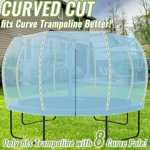 Gardenature 10FT/12FT/14FT Trampoline Tent(Tent Only), Fit Round Trampolines, Shade Cover with LED Light, Outdoor Trampoli...