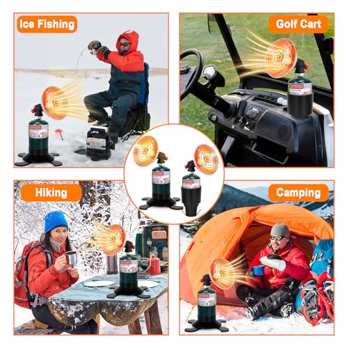 Golf Cart Heater, Portable Propane Heater with Self Igniter, 2-in-1 Outdoor Space Heaters with Cup Holder & Cylinder Base,...