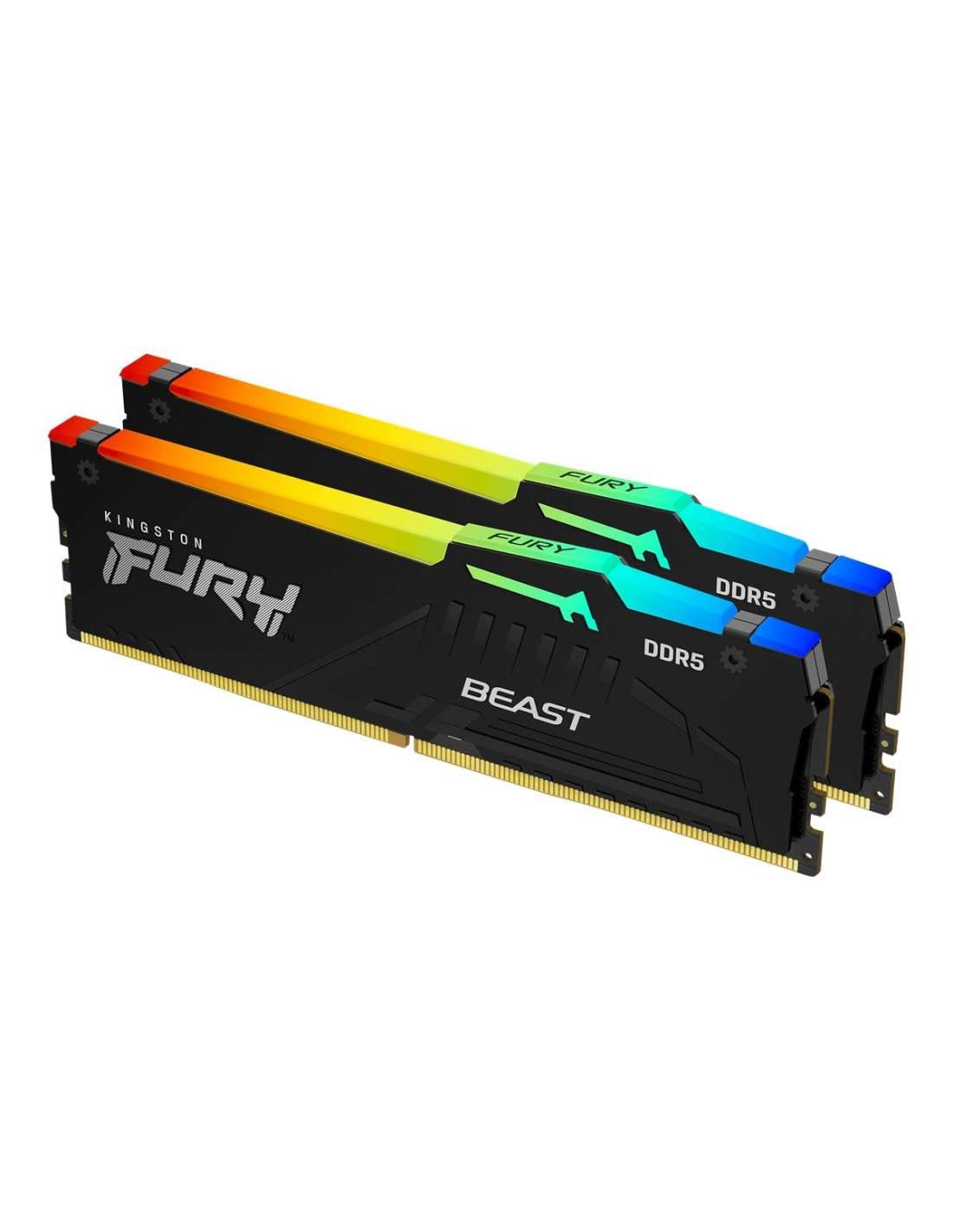 Kingston Fury Beast 64Gb (2X32Gb) 6000Mt/S Ddr5 Cl40 Rgb Desktop Memory Kit Of 2 | Infrared Syncing | Intel Xmp | Plug N Play |