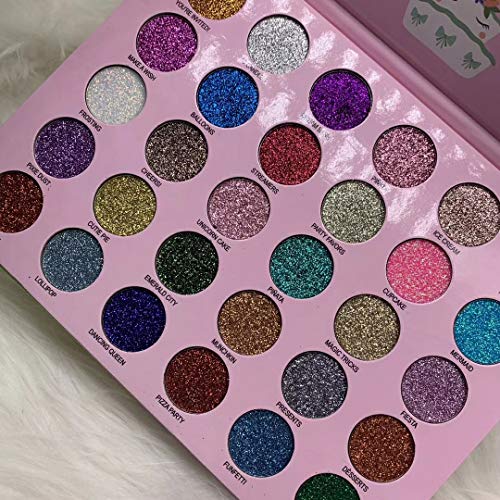 ABELYN Long Lasting Glitter Eyeshadow Palette Makeup 30 Colors High Pigment Shining Shimmer Eye Pressed Powder Cosmetics B...