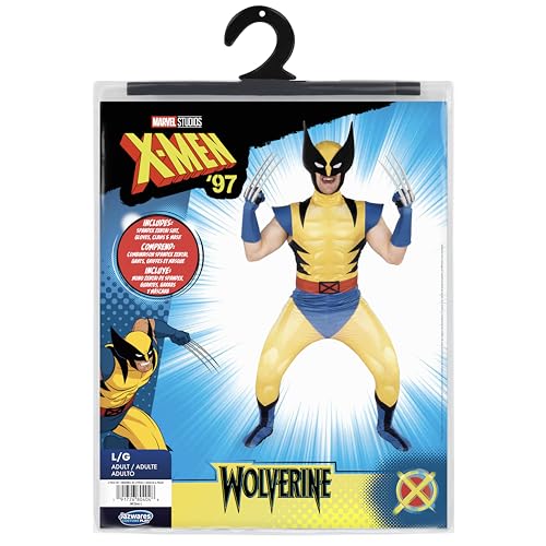 MARVEL Wolverine Official Adult Deluxe Zentai Halloween Costume-Deluxe Two-Way Stretch Spandex Suit with Gloves and Claws