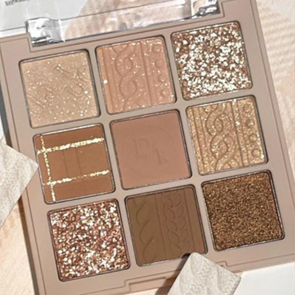 Kayswang 9 Colors Glitter Eyeshadow Makeup Palette, Eye Shadow Powder，Matte High Pigmented Colorful,Creamy Texture, Long LastingEyeshadow Powder Cosmetics,Natural Waterproof (15#)
