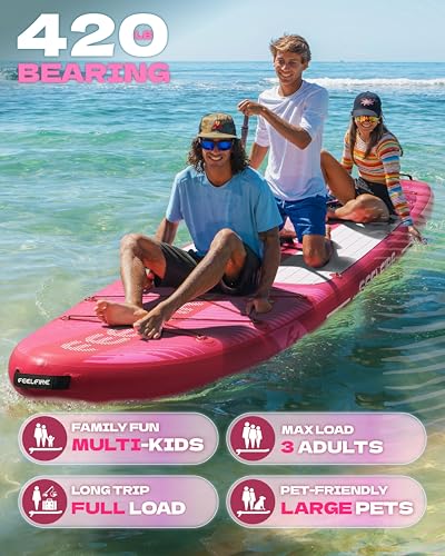 Feelfire 11‘x34 Extra Wide Dual SUP Bundle | 420lbs Capacity | Military-Grade PVC | 11' Inflatable Paddle Boards + Full Ac...