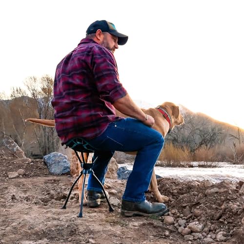 GRAND TRUNK Compass 360 XT Extra Tall Swivel Stool - Compact 260lb Capacity Portable Outdoor Seat for Camping & Travel (Br...