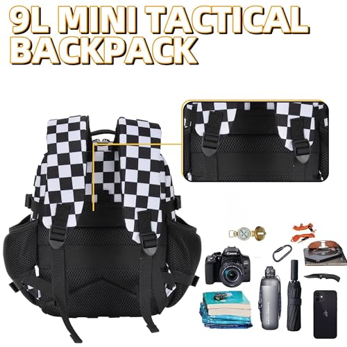 HongXingHai 9L Mini Tactical Backpack for Men and Women Tactical Backpack Small for Hiking Small Tactical Bag Fitness Pack