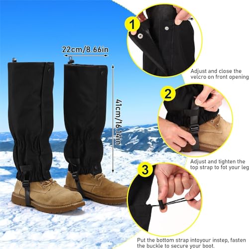 UNIQOCK Hiking Gaiters Lightweight Leg Gaiters Snow Gaiters Waterproof Windproof Durable Leg Cover Protect for Mountain Sn...