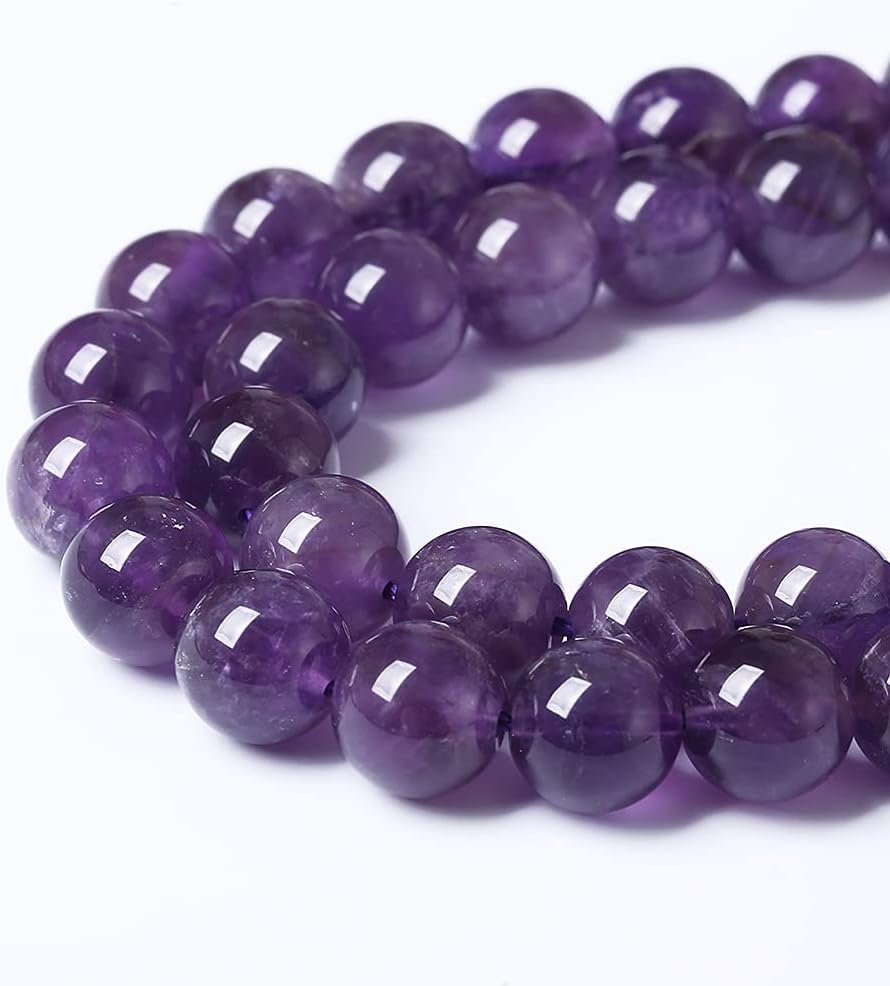 10mm 38pcs Natural Amethyst AAAAA Purple Crystal Quartz Beads Gemstones Round Stone Beads for Jewelry Making DIY Women's Bracelet Necklace Earrings