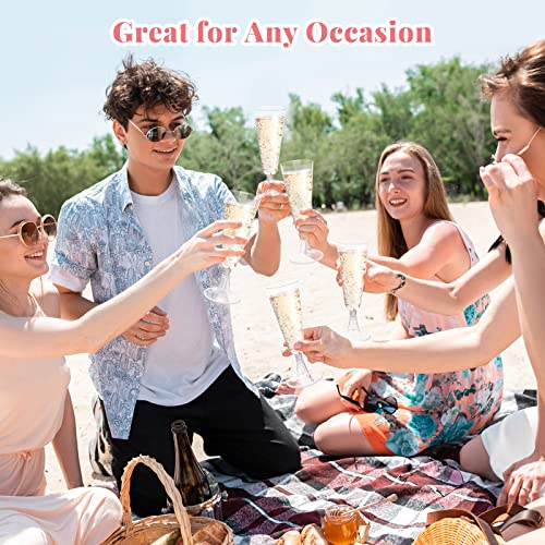 SUREHOME Plastic Champagne Flutes 200 Pack Champagne Glasses Disposable Mimosa Glasses 5 Oz Crystal Clear Plastic Flutes f...