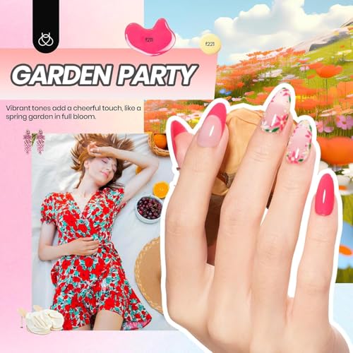 Beetles Gel Nail Polish Kit with U V Light -54 Pcs Gel Nail Kit Four Seasons Glow 32 Colors Set with Base Matte & Glossy T...