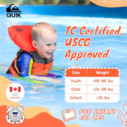 ROXY Women's Life Vest and Quiksilver Infant Life Vest, USCG Approved PFD, Light-Weight EPE Foam Life Jacket with Oversize...
