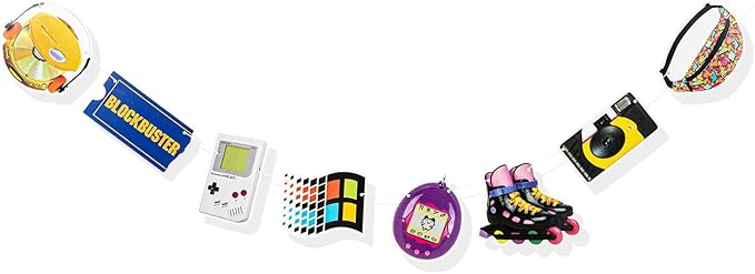 UOREND 90s Party Banner - 2000s Theme - 90s Party Decorations - Throwback 1990s Birthday Decorations Supplies - Back To Th...
