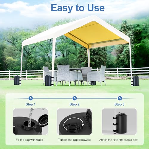 Canopy Water Weights Bag, 88 lb Tent 4 Leg Weights Bag, Portable 10L Water Bag Windproof Fixed Canopy Weights Bag, for Out...