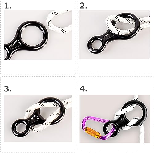 Azarxis 35 kN 50 kN Climbing Rescue Figure 8 Descender Large Bent-Ear Rigging Plate Heavy Duty & High Strength Rappel Devi...