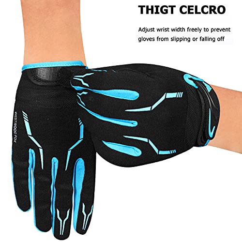 WESTWOOD FOX Cycling Gloves for Men - Full Finger BMX & Mountain Bike Gloves with Touchscreen, MTB, Padded Anti-Slip Grips...