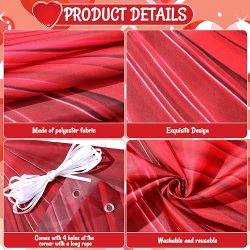 59" Large Valentine's Day Photo Booth Prop Heart-Shaped Cutout Backdrop Red Heart Selfie Frame Red Photo Background Fabric...