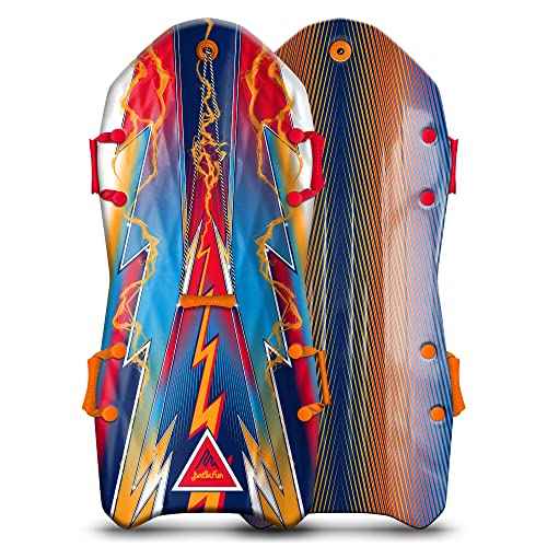 Artikfun Premium Recreational Winter Foam Snow Sled 2-Pack | Tow Rope and Handles | Sized for Youth and Adults | Contoured Deck Design | 50in-127cm Design Length |