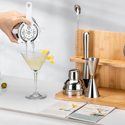 USEERIL Martini Set with Shaker and Glasses, Espresso Martini kit with Bamboo Stand,Dirty Martini Gift,Cocktail Shaker Set...