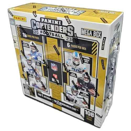 Panini 2023 Contenders Football Mega Trading Card Box (108 Cards/Box) One Autograph Teal Parallels