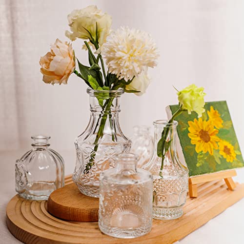 Arme 16Pcs Glass Bud Vase Set，Small Flower Vase for Centerpieces，Clear Bud Vases in Bulk， Mini Vintage Vase for Rustic Wed...