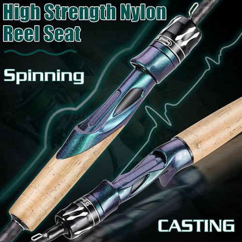 Souagyilang Chameleon Paint Spinning Fishing Rod Reel Combos,2-Section 5.9Ft Light Weight Spinner Rod with Powerful Fishin...