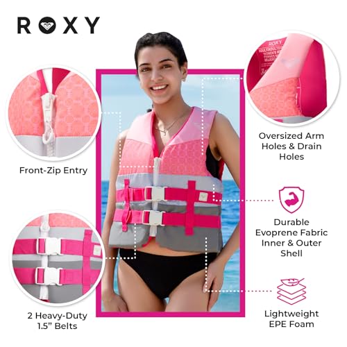 ROXY Women's Life Vest and Kids Life Vest, USCG Approved PFD, Light-Weight EPE Foam Life Jacket with Quick-Release Buckles...