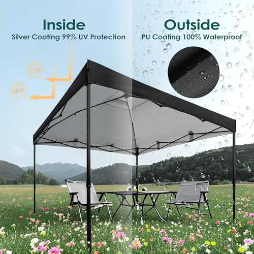 NINAT 10x10ft Canopy Replacement Top Pop Up Tent Cover Roof with Air Vent, Waterproof for Outdoor Garden Patio Pavilion Su...