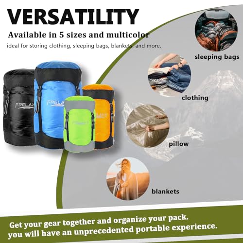 Frelaxy Compression Sack, 40% More Storage! 11L/18L/30L/45L/52L Compression Stuff Sack, Water-Resistant & Ultralight Sleep...