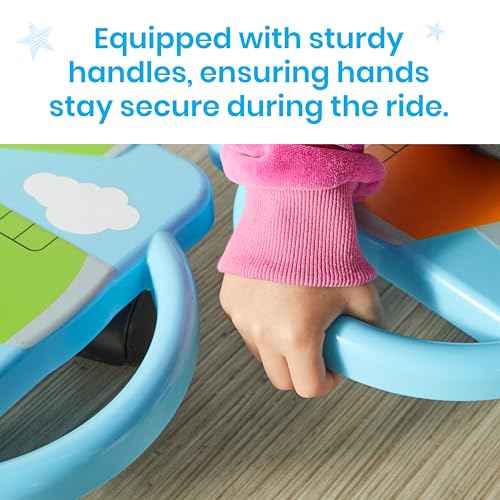 hand2mind Green Plane Glider Scooter Board, Floor Scooter Board, Gross Motor Toys, Kids Exercise & Physical Education Equipment, Playground Toys, Indoor Active Play, Toddler Outdoor Activities