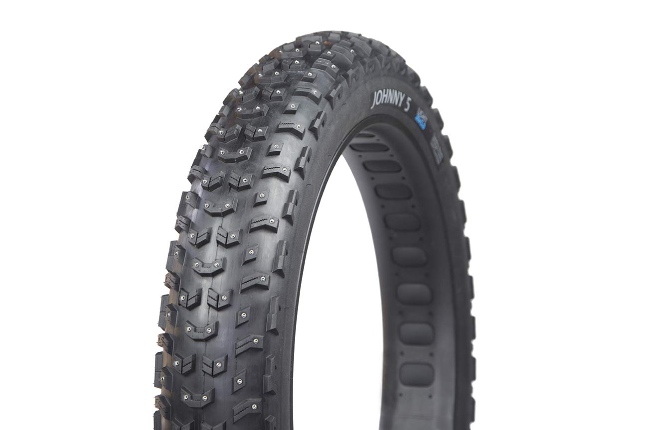 Johnny 5 Light Studded Fat Bike Tire for Bicycle By Terrene - 26 Inch Bike Tires for Winter Landscapes - 120 TPI Bike Wheel with Aramid Bead for Fat Tire Bike - Bicycle Accessories for Adult Bikes
