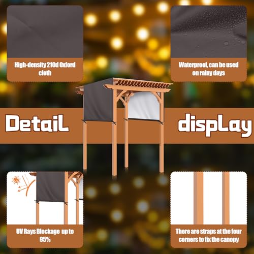 Wowangce Universal Pergola Replacement Canopy Outdoor Canopy Shade Cover Waterproof Shade Top Cover for Outdoor Patio Porc...