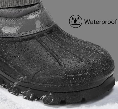 Kricely Men's Snow Boots Waterproof Non-Slip Outdoor Hiking Athletic Warm Fur Boot Comfortable Causual Cold-Weather Boots