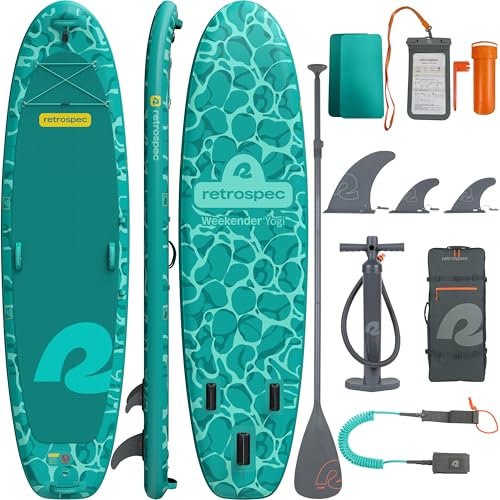 Retrospec Weekender Yogi 10’8 Extra Wide Yoga Paddle Board with Pump and Accessories, Non-Slip, Puncture Resistant, Lightw...