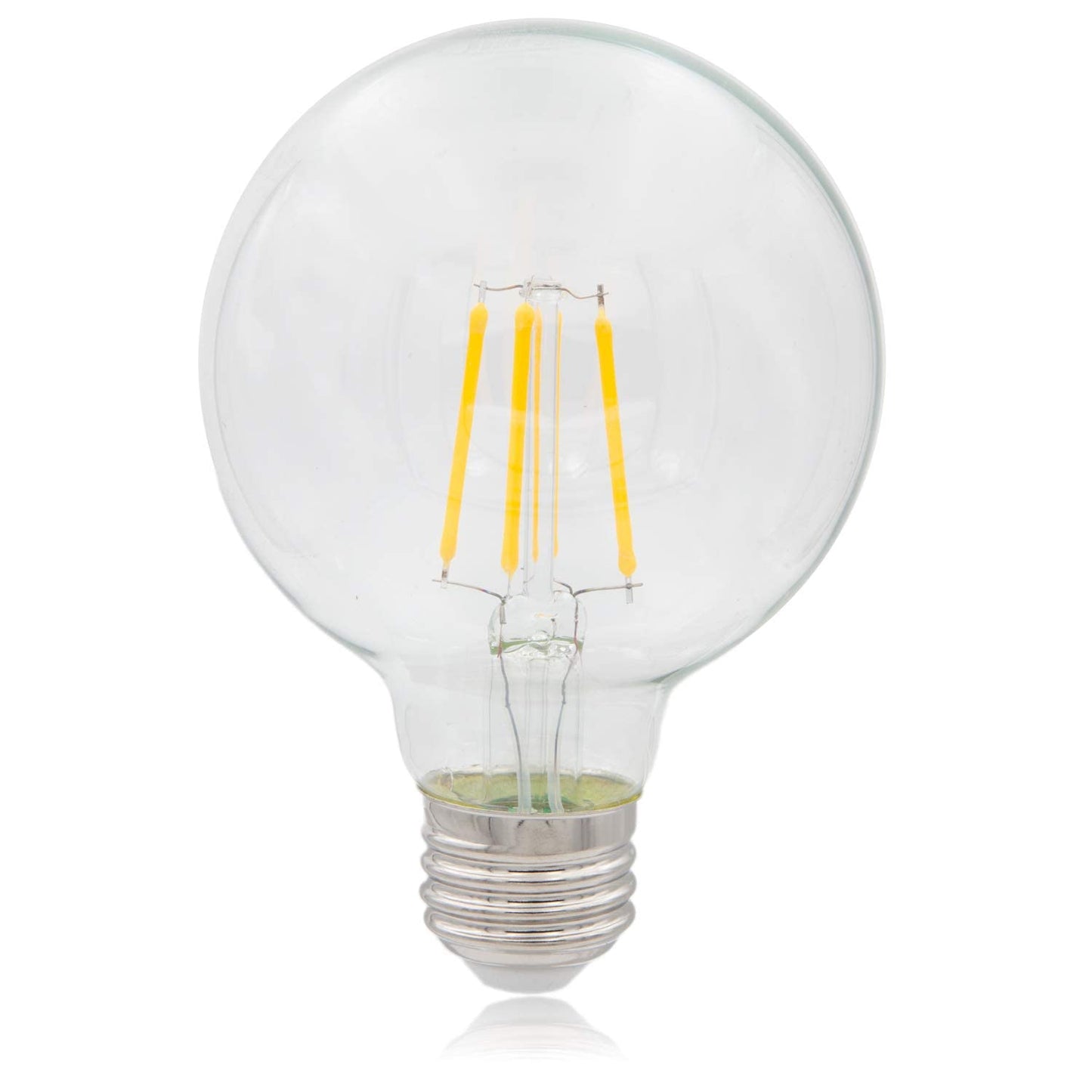 Maxxima G25 LED Light Bulb Globe Filament Bulb - 40 Watt Equal, 500 Lumens 2700K Warm White, E26 Standard Edison Vanity Bulb, Great for Kitchen, Living Room, and Bathroom, Non-Dimmable, 120V - 6 Pack