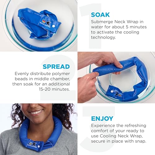 KOOLGATOR Evaporative Cooling Neck Wrap – Reusable Neck Cooler with Long Lasting Relief During Hot Weather Activities, Spo...