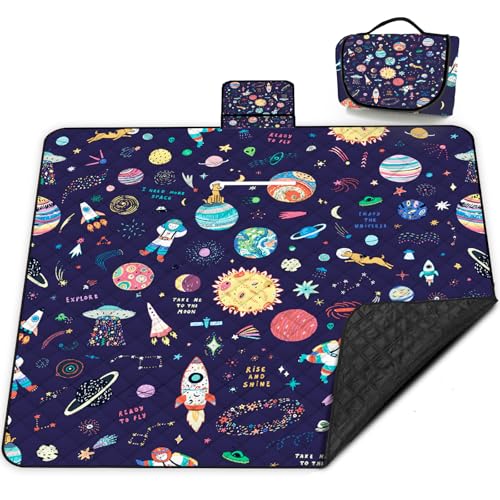 Extra Large Picnic Blanket Waterproof,80"x 80"Foldable Machine Washable Beach Blanket,Outdoor Blanket for 6-8 Adults,Suita...