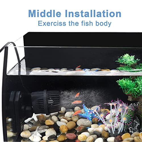 hygger 2100 GPH Aquarium Wave Maker Pump with Strong Magnetic Suction Base, Ultra-quiet 360 Degree Rotating Submersible Po...